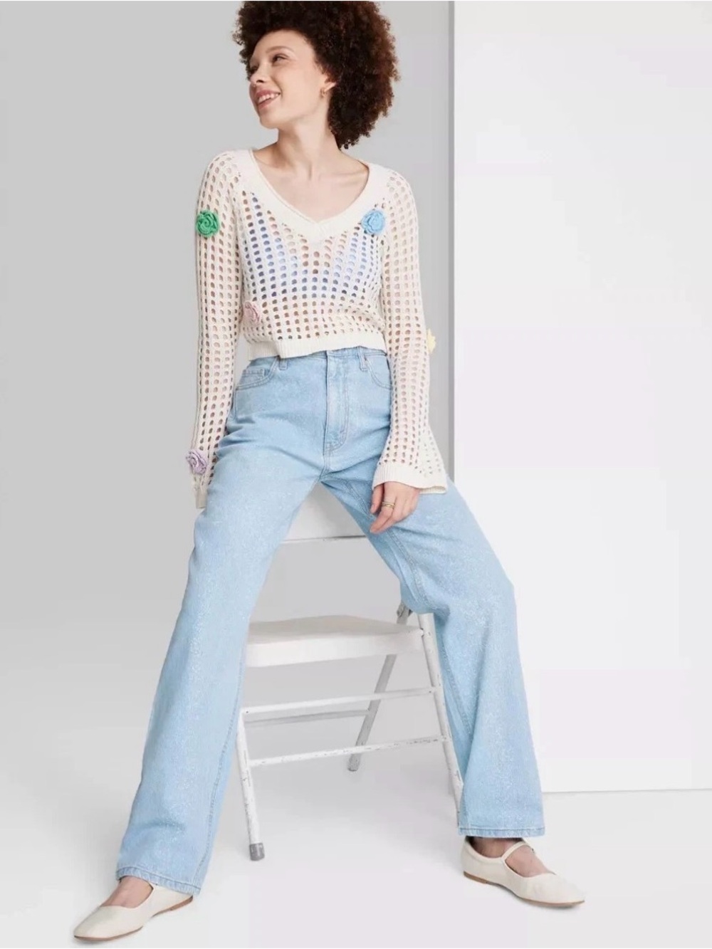NWT Wild Fable 90’s Relaxed Straight Glitter Jeans